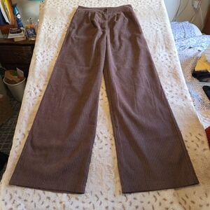 Shein Women’s Pants Sz S (26x29) Brown High Rise Wide Leg Corduroy 1062
